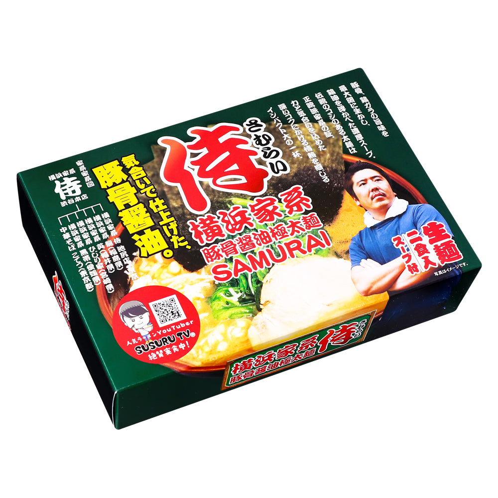 2 servings / Stewed Japanese Ramen Noodle Yokohama Samurai Pork Bones & Soy Sauce Flavor