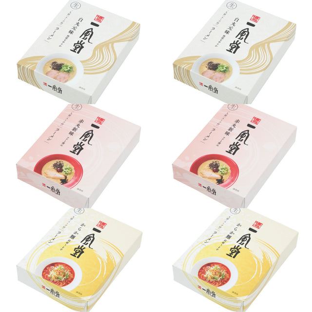 6-Pack Ippudo Tonkotsu Ramen Set: Shiromaru/ Akamar/ Karaka Spicy Meat *2